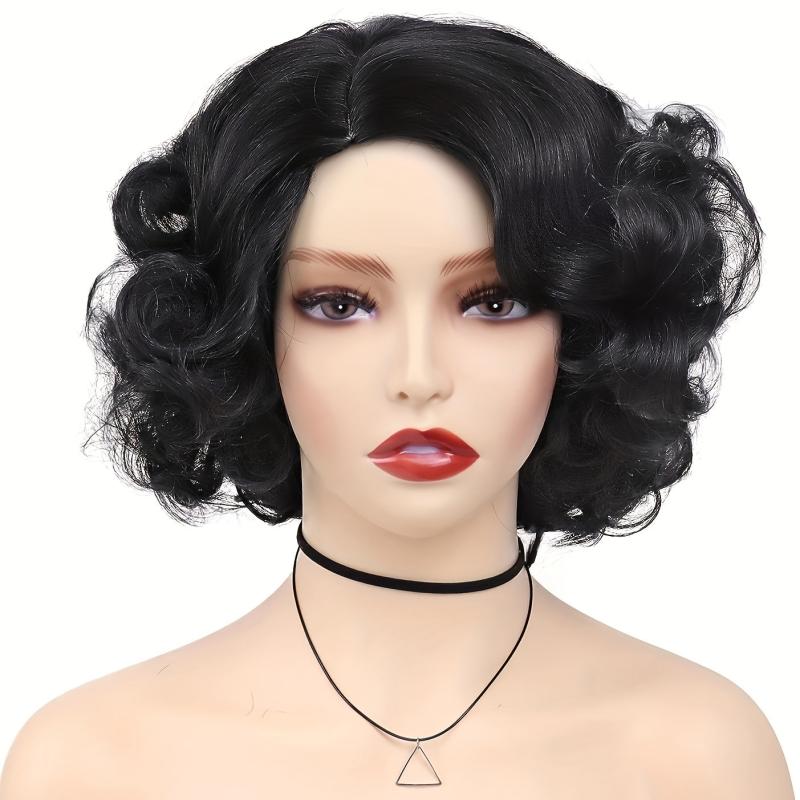 Short Wavy Curly Bob Wig for Daily Party