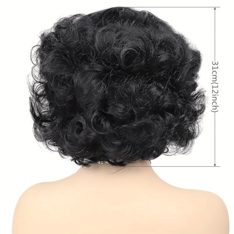 Short Wavy Curly Bob Wig for Daily Party