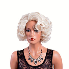 Short Wavy Curly Bob Wig for Daily Party