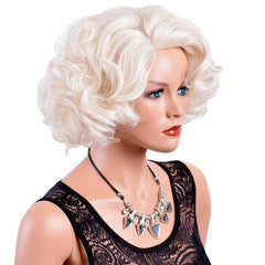 Short Wavy Curly Bob Wig for Daily Party