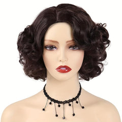 Short Wavy Curly Bob Wig for Daily Party