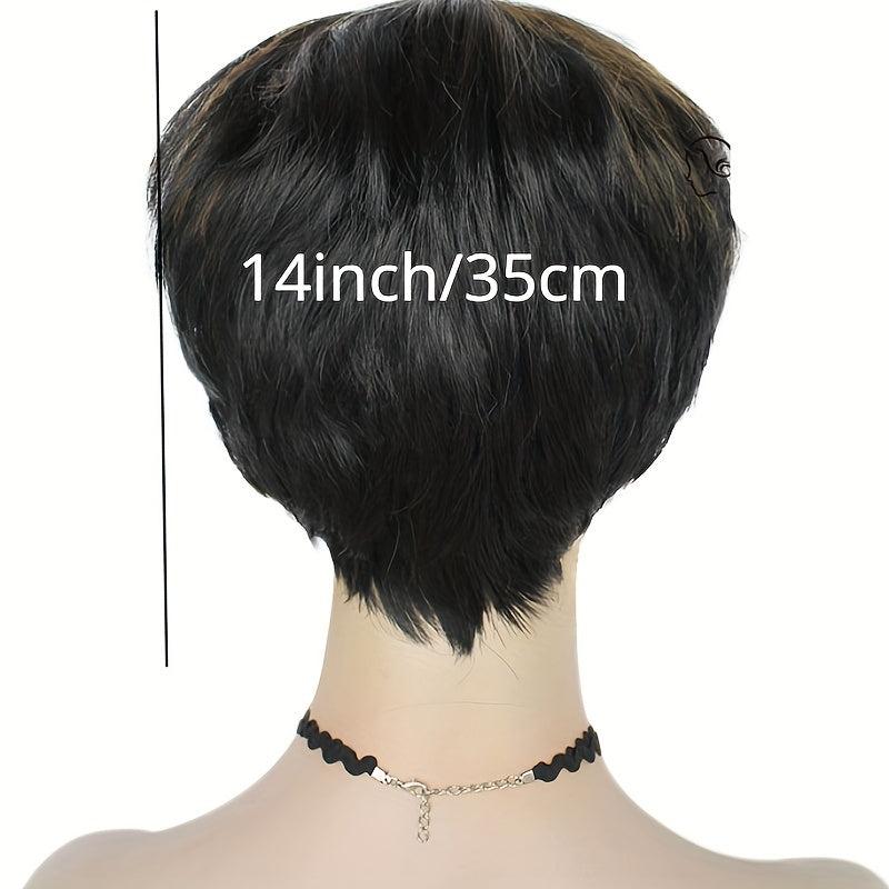 Short Curly Bob Cut Wig Pixie Cut Wig With Bangs Mullet Wig