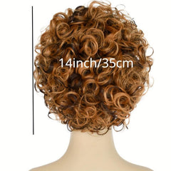 Short Curly Bob Cut Wig Pixie Cut Wig With Bangs Mullet Wig