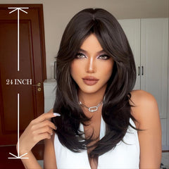 24 Inch Long Wavy Synthetic Wig for Women