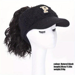 Curly Hair With Highlight Hair Wig Cap Knitted Wig Hat Shoulder Length