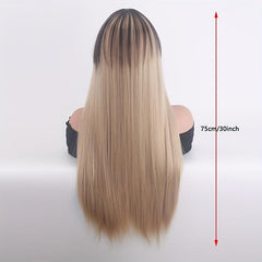 Long Straight Synthetic Wig Heat Resistant For Daily Use Party