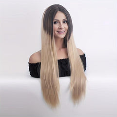 Long Straight Synthetic Wig Heat Resistant For Daily Use Party