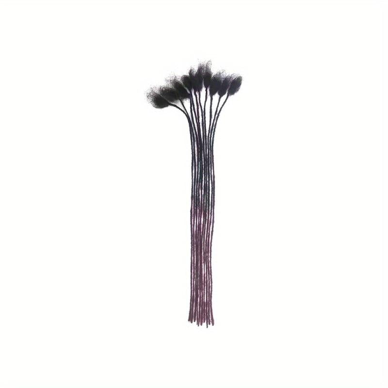 Human Hair Dreadlock Braids With Fluffy Ends Hair Pieces