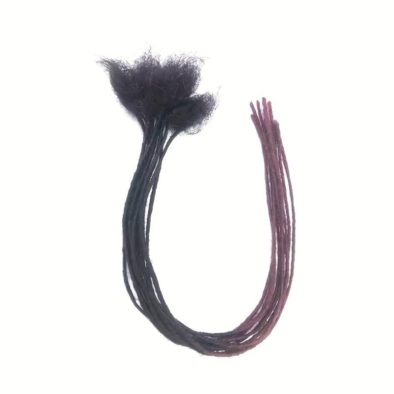 Human Hair Dreadlock Braids With Fluffy Ends Hair Pieces