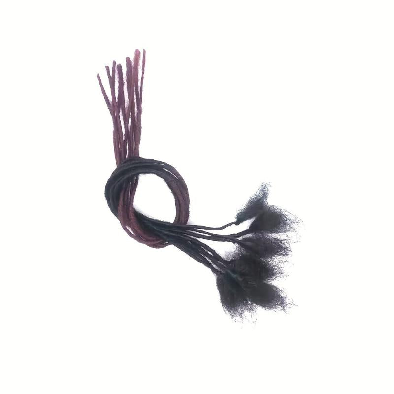 Human Hair Dreadlock Braids With Fluffy Ends Hair Pieces