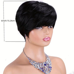 Two Tone Short Pixie Cut Wigs Full Machine Human Hair Wigs For Women