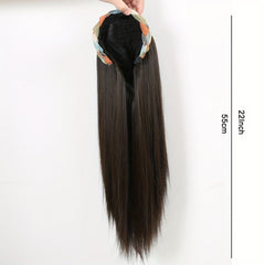 88 Cm Long Straight Hair With Headband Wig Clip In Hair Extensions Synthetic Wig