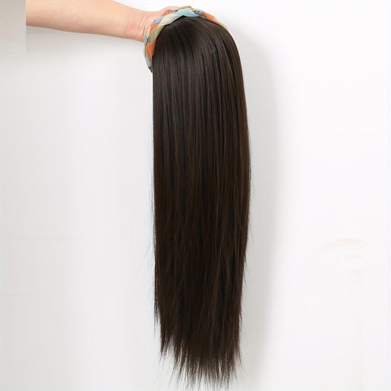 88 Cm Long Straight Hair With Headband Wig Clip In Hair Extensions Synthetic Wig