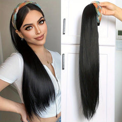 Long Straight Hairband Wig for Women Glueless Half Wig