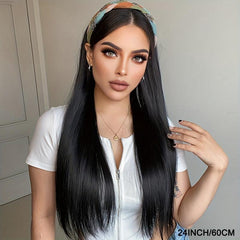 Long Straight Hairband Wig for Women Glueless Half Wig