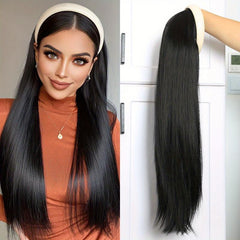 Long Straight Hairband Wig for Women Glueless Half Wig