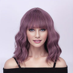 Long Ombre Bob Wig with Neat Bangs for Women