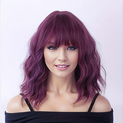 Long Ombre Bob Wig with Neat Bangs for Women