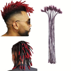 Human Hair Dreadlock Braids With Fluffy Ends Hair Pieces