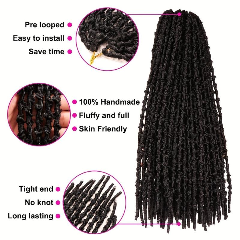 6pack 45 Butterfly Locs Crochet Hair Extensions