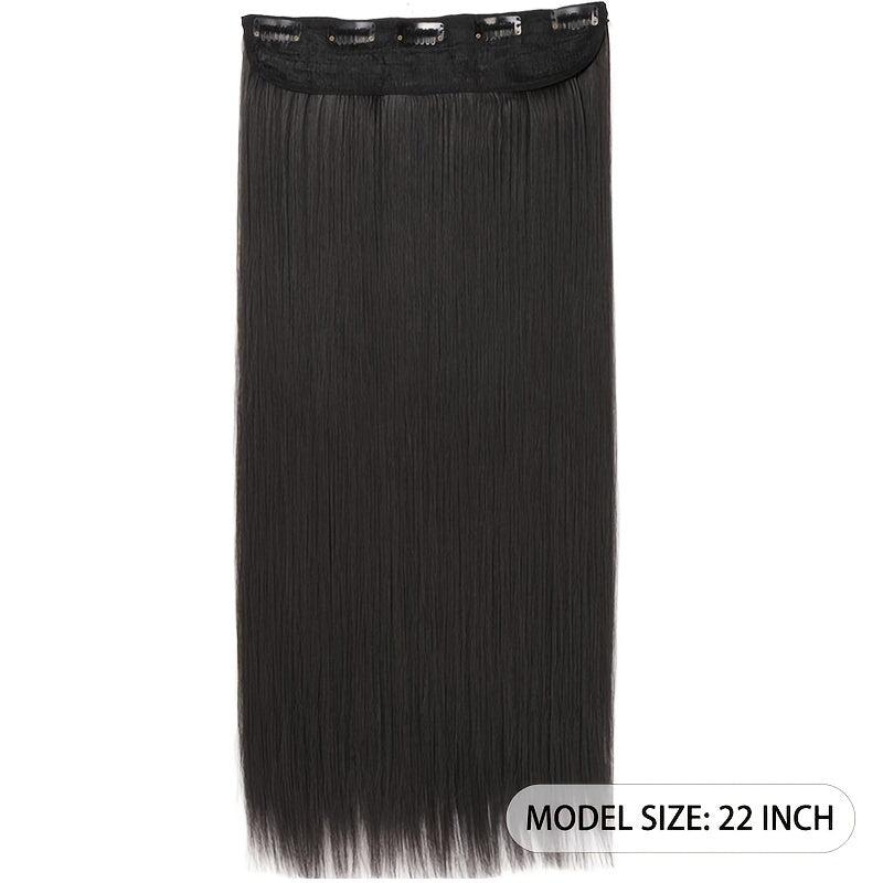 5 Clips Long Straight Hair Extensions Easy to Use