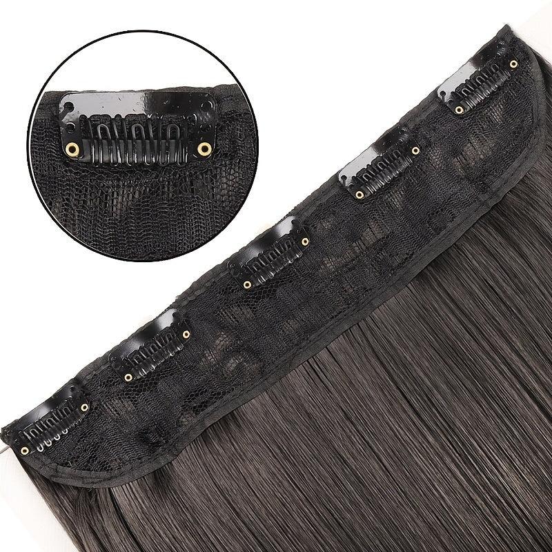 5 Clips Long Straight Hair Extensions Easy to Use