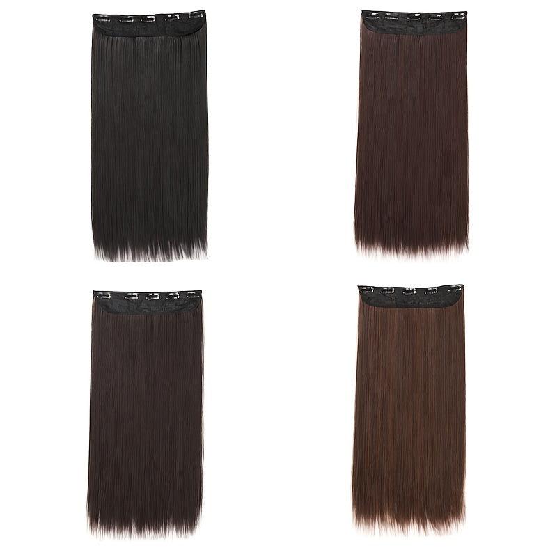 5 Clips Long Straight Hair Extensions Easy to Use