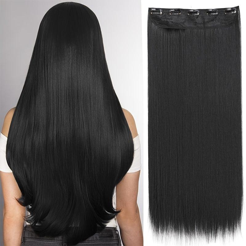 5 Clips Long Straight Hair Extensions Easy to Use