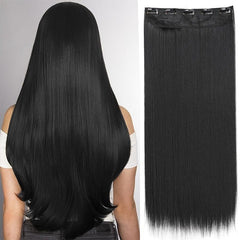 5 Clips Long Straight Hair Extensions Easy to Use