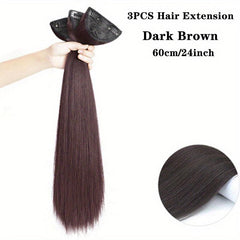 Long Straight Clip In Hair Pieces Synthetic Hair Extensions For Women
