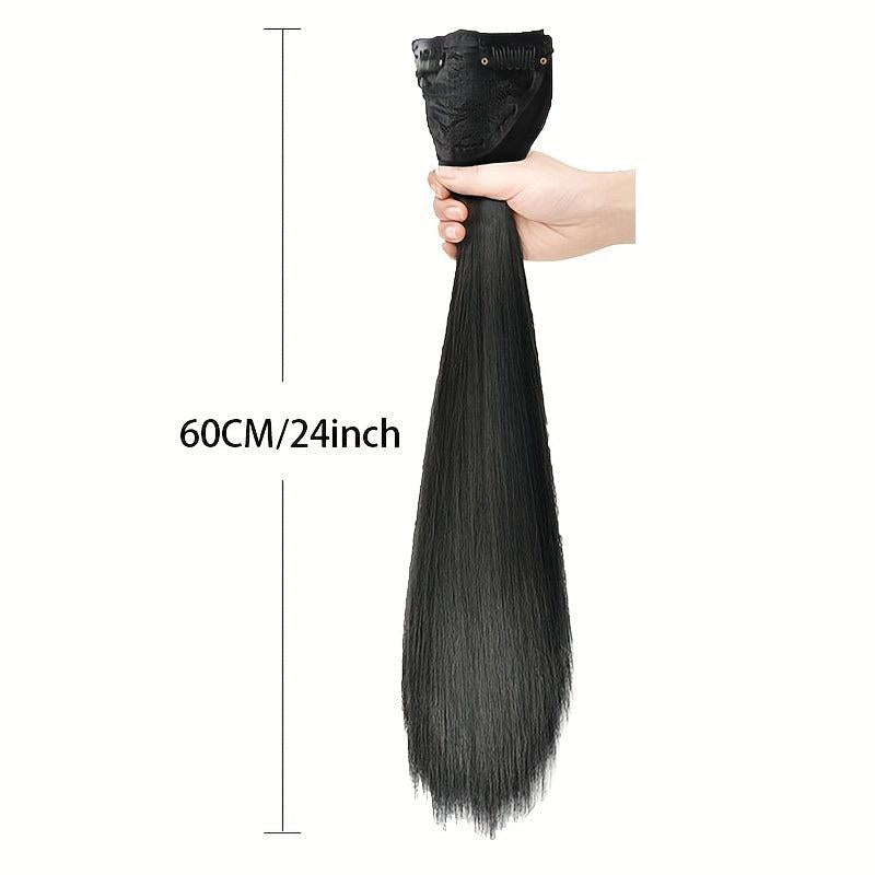 Long Straight Clip In Hair Pieces Synthetic Hair Extensions For Women