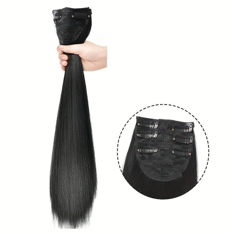Long Straight Clip In Hair Pieces Synthetic Hair Extensions For Women
