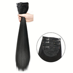 Long Straight Clip In Hair Pieces Synthetic Hair Extensions For Women