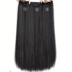Long Straight Clip In Hair Pieces Synthetic Hair Extensions For Women
