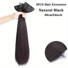 Long Straight Clip In Hair Pieces Synthetic Hair Extensions For Women