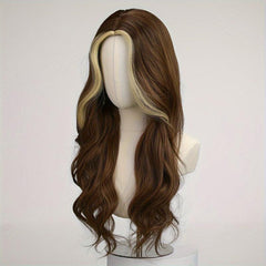 71 12 Cm Synthetic Wig Women's Wig Gradient Brown Stunk Striped Wig