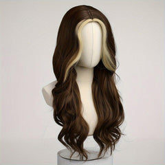 71 12 Cm Synthetic Wig Women's Wig Gradient Brown Stunk Striped Wig