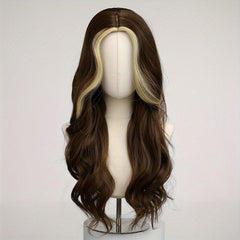71 12 Cm Synthetic Wig Women's Wig Gradient Brown Stunk Striped Wig