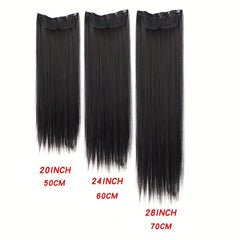 5clips Long Straight Hair Pieces Synthetic Clip In Hair Extensions
