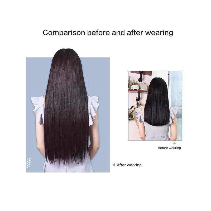 5clips Long Straight Hair Pieces Synthetic Clip In Hair Extensions