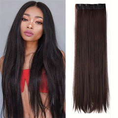 5clips Long Straight Hair Pieces Synthetic Clip In Hair Extensions