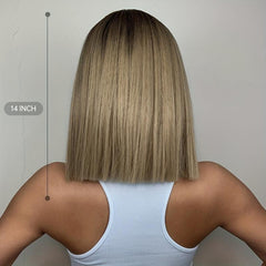 35 56 Cm Bob Straight Hair Wigs With Bangs Synthetic Hair Replacement Wigs
