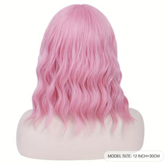 Green Wavy Hair Wig with Bangs for All Occasions
