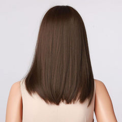20 Inch Brown Long Straight Synthetic Wig For Ladies