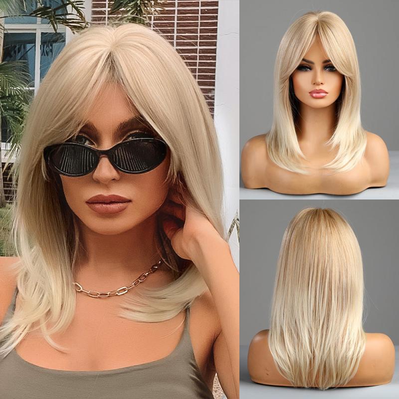 Synthetic Middle Long Natural Straight Wig