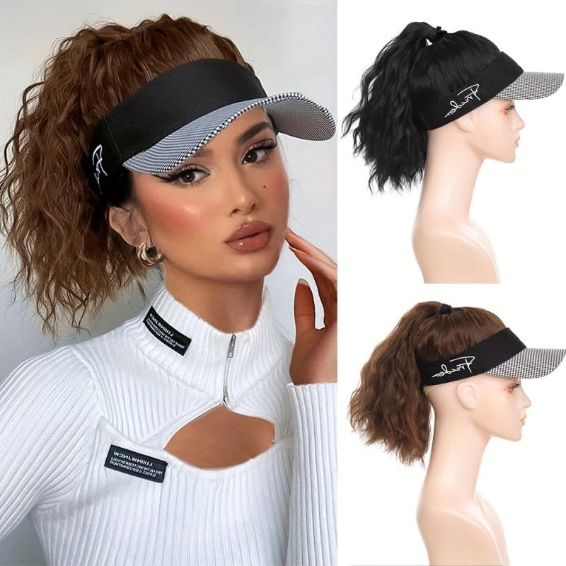 Curly Wavy Ponytail Hat Wigs 40 64 Cm Women Daily Party Use
