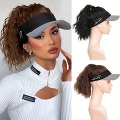 Curly Wavy Ponytail Hat Wigs 40 64 Cm Women Daily Party Use