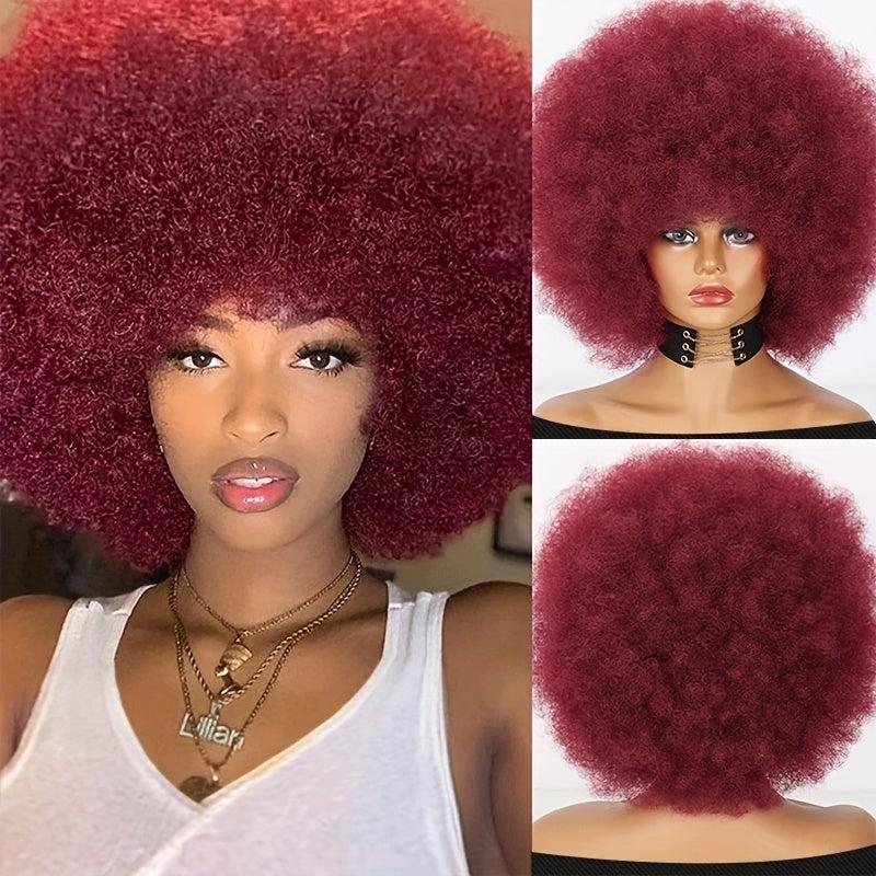 32cm Short Afro Wig for Women Fluffy Kinky Curly Synthetic Natural Afro Wig