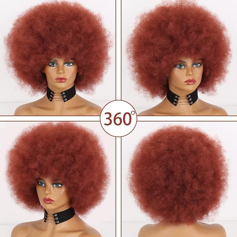 32cm Short Afro Wig for Women Fluffy Kinky Curly Synthetic Natural Afro Wig