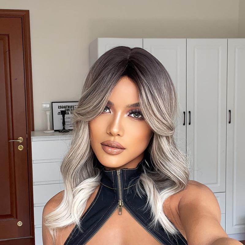 55 88 Cm Long Brown Straight Hair Wigs For Women Synthetic Hair Replacement Wigs